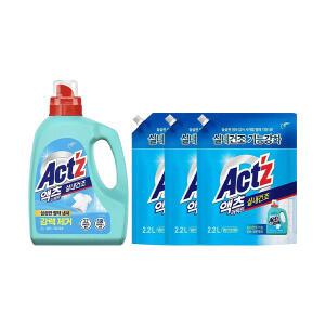 액츠 퍼펙트 액체세제 실내건조 용기 3L, 1개 + 리필 2.2L, 3개
