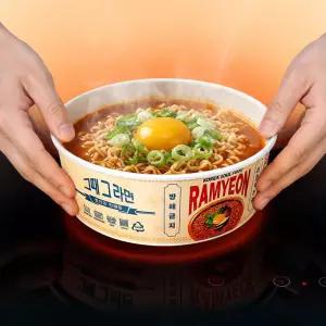 인덕션 종이냄비 1400cc 일회용 전자레인지 라면용기 25개