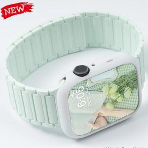 마그네틱 스트랩 + 실리콘 케이스 apple 호환 Watch Band Ultra 2 49mm TPU 커버 10 9 8 7 6 SE 5 4