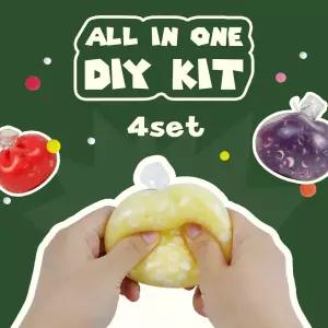 (4개입) DIY 크런치 슬라임 말랑이 만들기 KIT 슬랑이 스퀴시 제작 세트