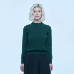 [UNIT](대전신세계)[캐시미어 100] 캐시미어 베이직 크루넥 풀오버 (ZFKKCN101C-GREEN)