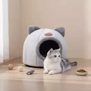 귀여운 고양이 숨숨집 반밀폐형 반려동물 하우스 아늑한 잠자리 36cm