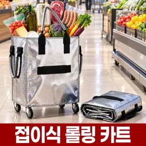 보냉 장보기 롤링 카트 백 접이식 시장 쇼핑 바구니 바퀴 장바구니 끄는 가방 캐리어