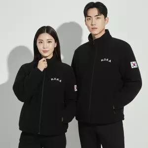 보아털 자수 로카후리스 검정 기모 ROKA 로카집업 코리아아미 군인 플러스