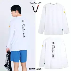 테크니스트 티셔츠 배드민턴 긴팔 상의 코튼라이크 오버핏 화이트 TNT65141WH 남성 여성 남녀공용