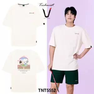 테크니스트 티셔츠 배드민턴 반팔 상의 코튼라이크 오버핏 크림 TNT5552 남녀공용