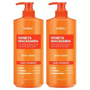 쿤달 허니 앤 마카다미아 퓨어 바디워시 베이비파우더향, 1058ml, 2개