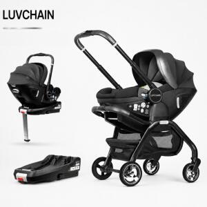 LUVCHAIN 4-in-1 아기 유모차 (ISOFIX 베이스 카시트 포함) 경량 신생아용