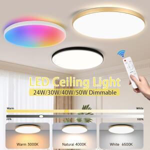 LED 천장등 리모컨 포함 모던 스마트 램프 RGB 디밍 가능 110V 220V 조명 거실 주방