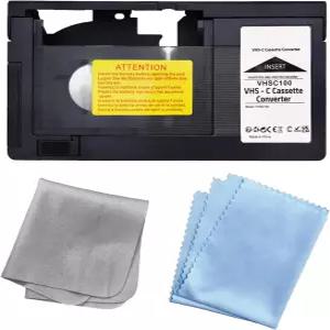 HQ VHS-C 비디오 카세트 어댑터 모터식 to 8mm/미니DV/Hi8 테이프 및 2Pcs 렌즈 클린 천과 호환되지 않음