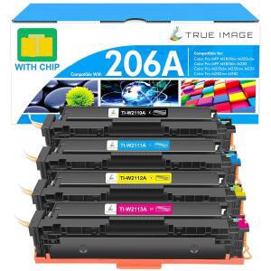 206A 토너 카트리지 4개 세트 hp호환 M283FDW M283CDW M255DW 호환 | COLOR LASERJET PRO MFP M283FDN M282NW M255NW M283 M255 프린터 고생산량 잉크(검정 시안 노랑 마젠타) 교체용