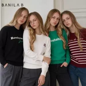 4SET [바닐라비(BANILAB)] 톡톡한 고급소재 라운드 레터링 니트 4종세트