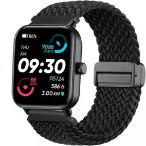CUNUJIX Magnetic Braided 시계 밴드는 Woneligo/Fitpolo 스마트워치 IDW13 22mm 신축성 있는 나일론