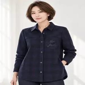 [크로커다일레이디]클래식 타탄 체크 A라인 셔츠 아우터 겸용 CLDFBL205