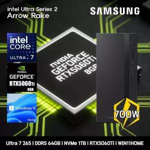 삼성데스크탑 코어 울트라7 RTX5060Ti 컴퓨터 DM500THA-U7ABT-RTX5060Ti WIN11 Ultra7-265 64GB SSD1TB