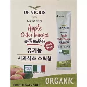 데니그리스 유기농 사과식초 스틱형 900ml (15ml×60개) 소비기한 27년3월25일 애플사이다비니거
