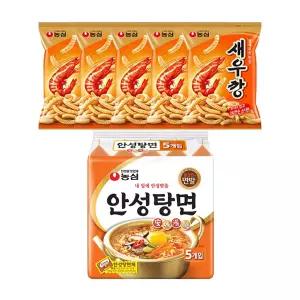 농심 안성탕면 125g, 5입(멀티), 1개 + 새우깡 90g, 5개