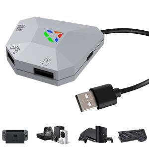닌텐도 스위치용 코이코 키보드 및 마우스 어댑터 Xbox 시리즈 S/X One PS4/PS3 스위치 컨버터 지원 감도/ 조준 속도/데드 존 조정 - 플러그 앤 플레이