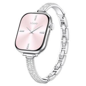 Missair 애플 워치 밴드 38mm 40mm 41mm 42mm 44mm 45mm 46mm 49mm와 호환되는 주얼리 크리스탈 포함 iWatch 시리즈 10 9 8 7 6 5 4 3 SE 울트라 여성용
