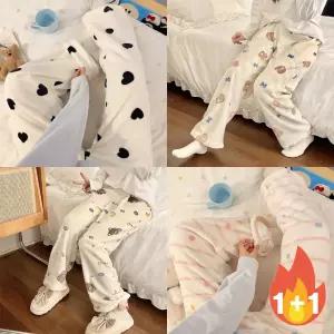 2장가격! 극세사 수면 겨울 수면바지 홈웨어 여성 파자마 잠옷