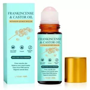 프랑켄스 향과 피마자 롤 온 로즈 쿼츠 얼굴 목 복부 50ML/1.7OZ(1개)에 적합한 실크처럼 매끄러운 피부