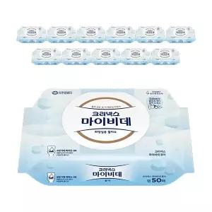 크리넥스 마이비데 퓨어, 캡형, 50매, 12입, 1개(600매)