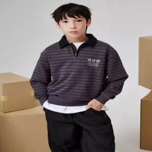 [블루테일] AAG3TS07CG_차콜그레이 하프 집업 맨투맨