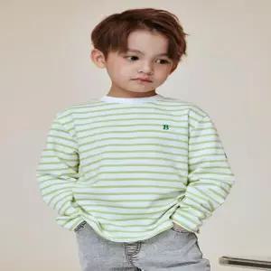 [빈] BA13TS03YG 옐로우 그린 스트라이프 긴팔 티셔츠