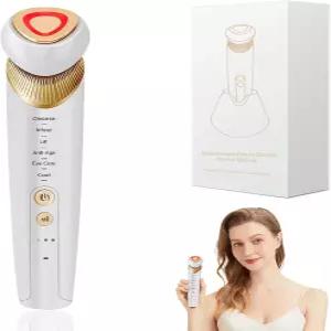 ENKUSU 6in1 눈 얼굴 목 마사지기 5색 LED 진동 온열 쿨링 피부 탄력 관리 기기