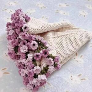 크로 셰 뜨개질 꽃 장미 담요 DIY 재료 패키지 꽃다발 결혼 선물 홈 장식 파스텔 용품에 대한 니트 아늑한