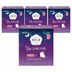 좋은느낌 입는 오버나이트, 중형, 8매, 4개