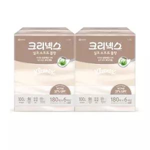 크리넥스 실크소프트 블랑 천연펄프 미용티슈 2겹, 180매, 6입, 2개