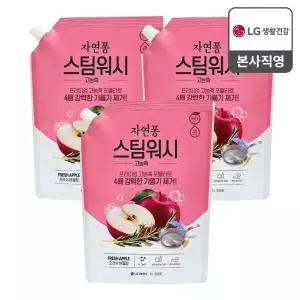 자연퐁 스팀워시 주방세제 애플향 1L x 3개
