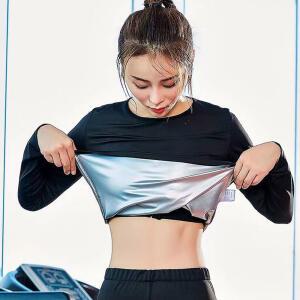 여성 다이어트 땀복 상의 긴팔 티셔츠 운동 헬스 트레이닝복 CW실버리