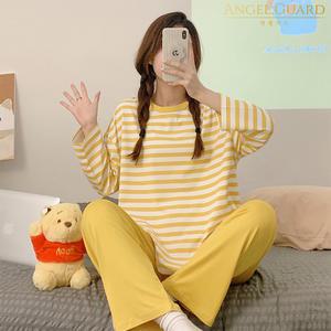 엔젤가드 홈웨어세트 캡내장잠옷 여성파자마 긴팔 바지 노브라티셔츠 브라캡 상하세트 여자