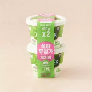 [풀무원]다논 그릭 무가당 플레인 400g*2