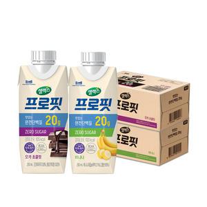 셀렉스 프로핏 모카 초콜릿 250ml, 18개 + 드링크 바나나 250ml, 18개