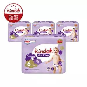 킨도 프리미엄 기저귀 뉴올데이 팬티형 6단계 점보 20매x4팩