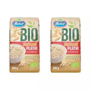 멜빗 폴란드 고식이섬유 유기농 퀵 오트밀 500g, 2개