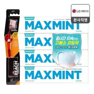 페리오 1450 고불소 보호막 맥스민트 치약 150g*4입+(증정) 리치 컴플리트 오리지널 칫솔 1입