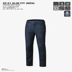 컨쿼 ZP-01 슬림핏 코듀라 데님진 CORDURA 라이더바지