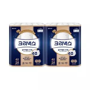 크리넥스 천연펄프 4겹 울트라클린 스트롱 25m, 24롤, 2개