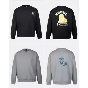 매장정품 UNDERARMOUR 언더아머 (6018630-2컬러) 남녀공용 UA APAC 헤비웨이트 서울 해태 크루 맨투맨 6018