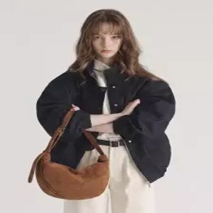 [루즈루나]마루렌 레오파드 스웨이드 호보백 호피 반달 숄더백 M209