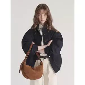 [루즈루나]마루렌 레오파드 스웨이드 호보백 호피 반달 숄더백 M209