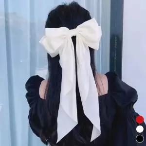 [옷자락] 미니멀 왕 리본 헤어핀 곱창밴드