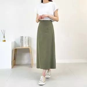 나트랑 밴딩 롱스커트 숏/롱 빅사이즈 H라인 슬림핏 편한 여성 데일리 스커트 봄 여름 가을 치마