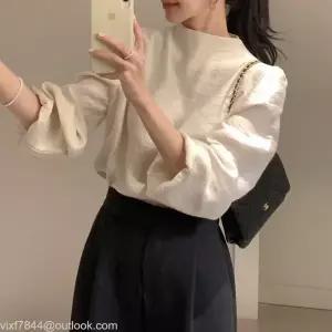 페이퍼먼츠 클라씨 반목 퍼프 우아한 블라우스 11614