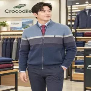 [크로커다일남성]컬러 블럭 풀집업 가디건 PRKC3371381_SH_SH