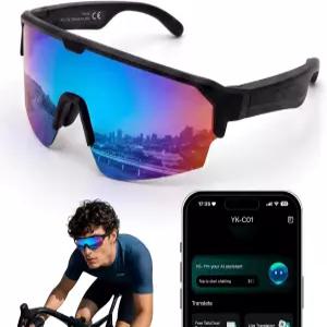 CARRY WIT 스마트 블루투스 선글라스 편광 스포츠 안경 스피커 내장 오픈이어 핸즈프리 UV400 블루
